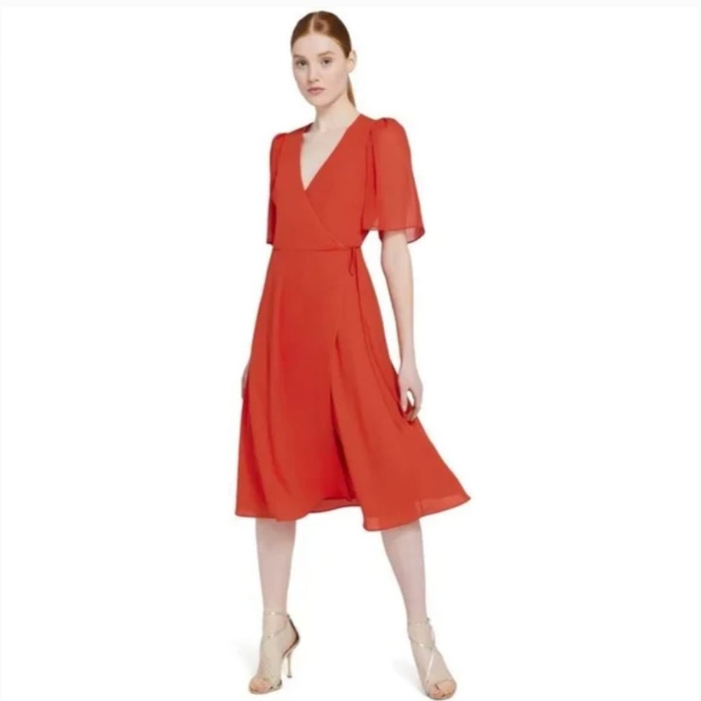 Alice + Olivia Suri Flutter Sleeve Midi Dress - Size 10 - NWT